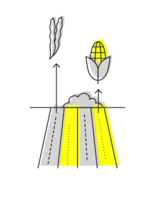 An abstract illustration features a stylized plant and factory elements, symbolizing the intersection of agriculture and business.